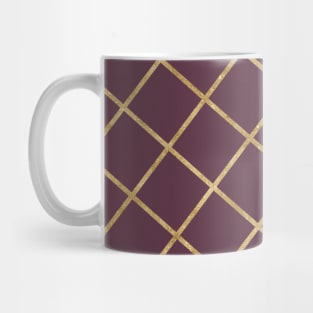 Maroon and Gold Checkered Pattern Mug